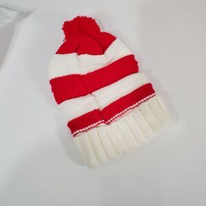 NWT red and white stripe hat